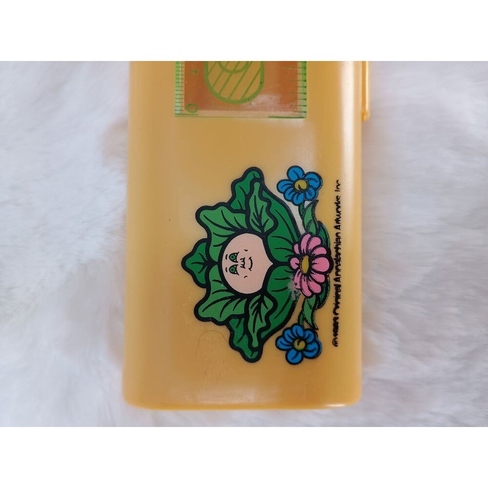 Cabbage Patch Kids 1984 Yellow Plastic Pencil‎ Box With Ruler Made In Taiwan - Picture 4 of 7